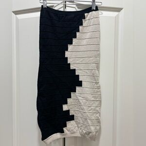 Nikibiki Strapless Colorblock Tube Dress in Black & Cream